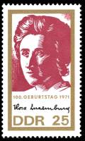 (1971-022) Марка Германия (ГДР) "Роза Люксембург"    100 лет рождения II O